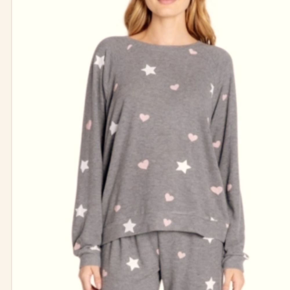 Insomniax butter jersey paja lounge top grey large NWT